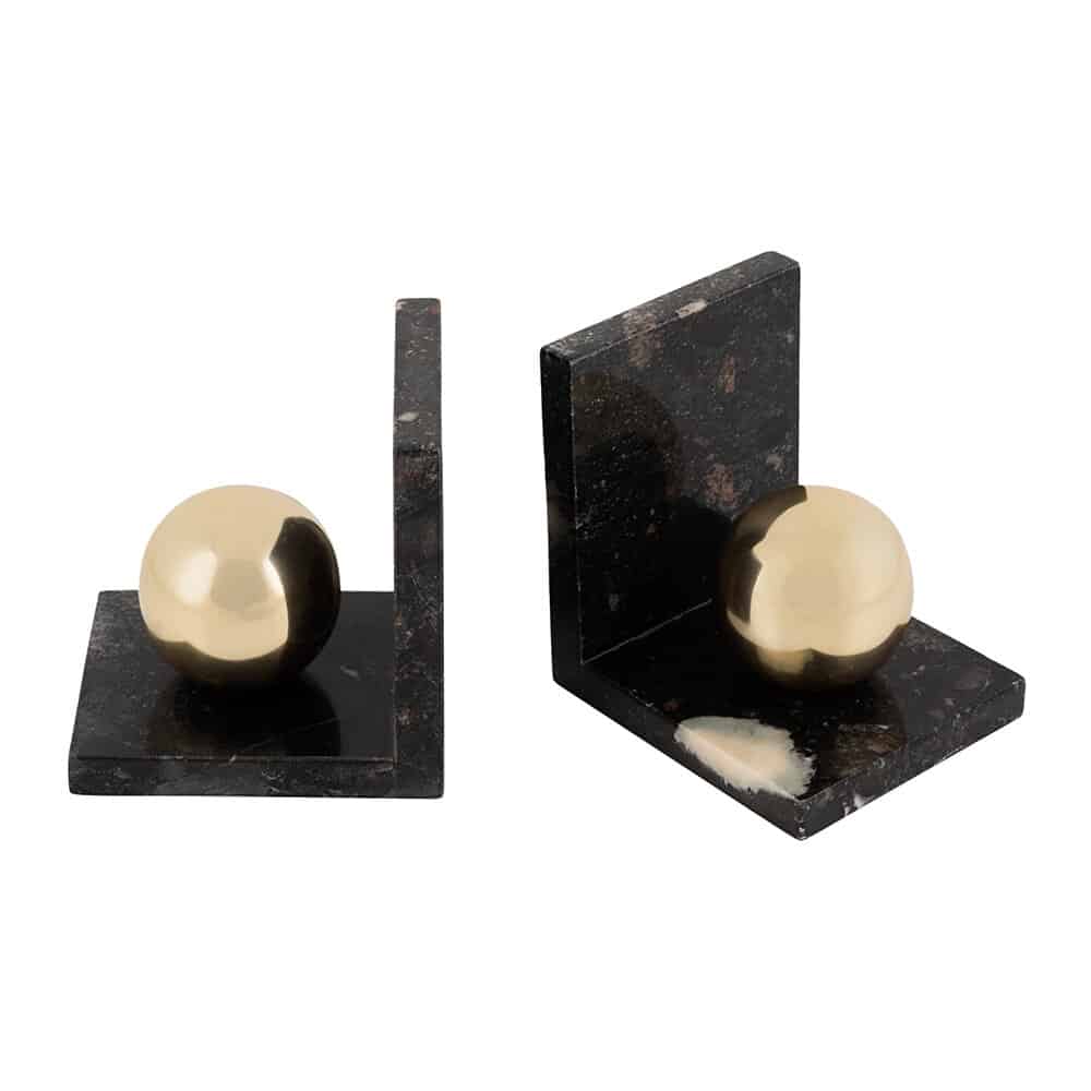 black marble bookends