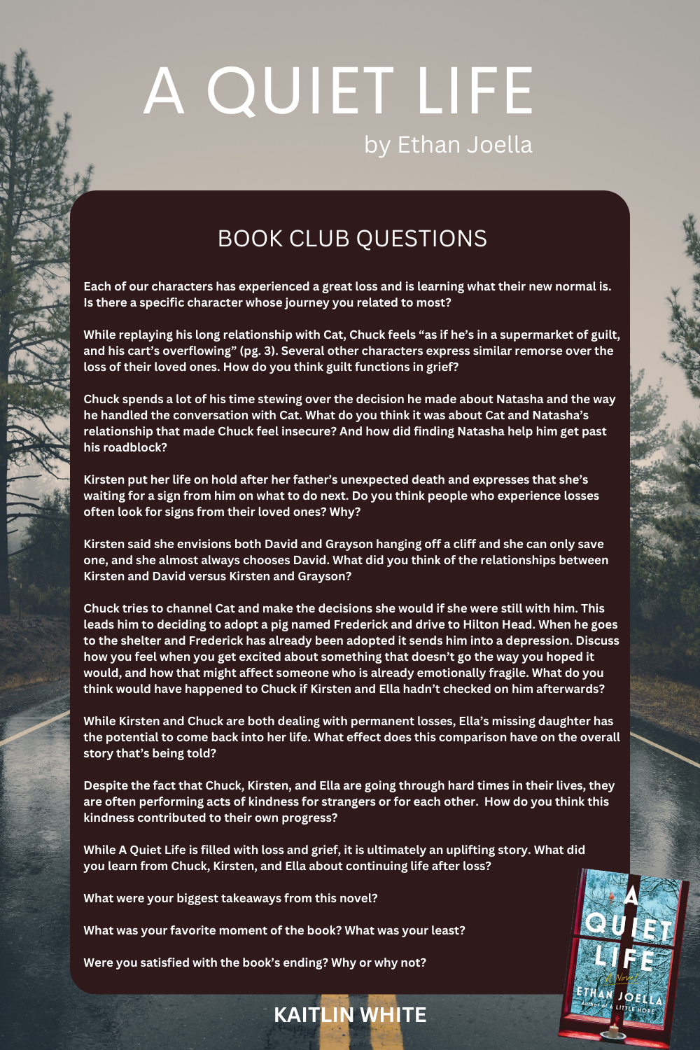 book club questions for a quiet life